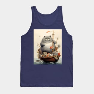 Cats at Sea: Fat Cats little boats Tank Top